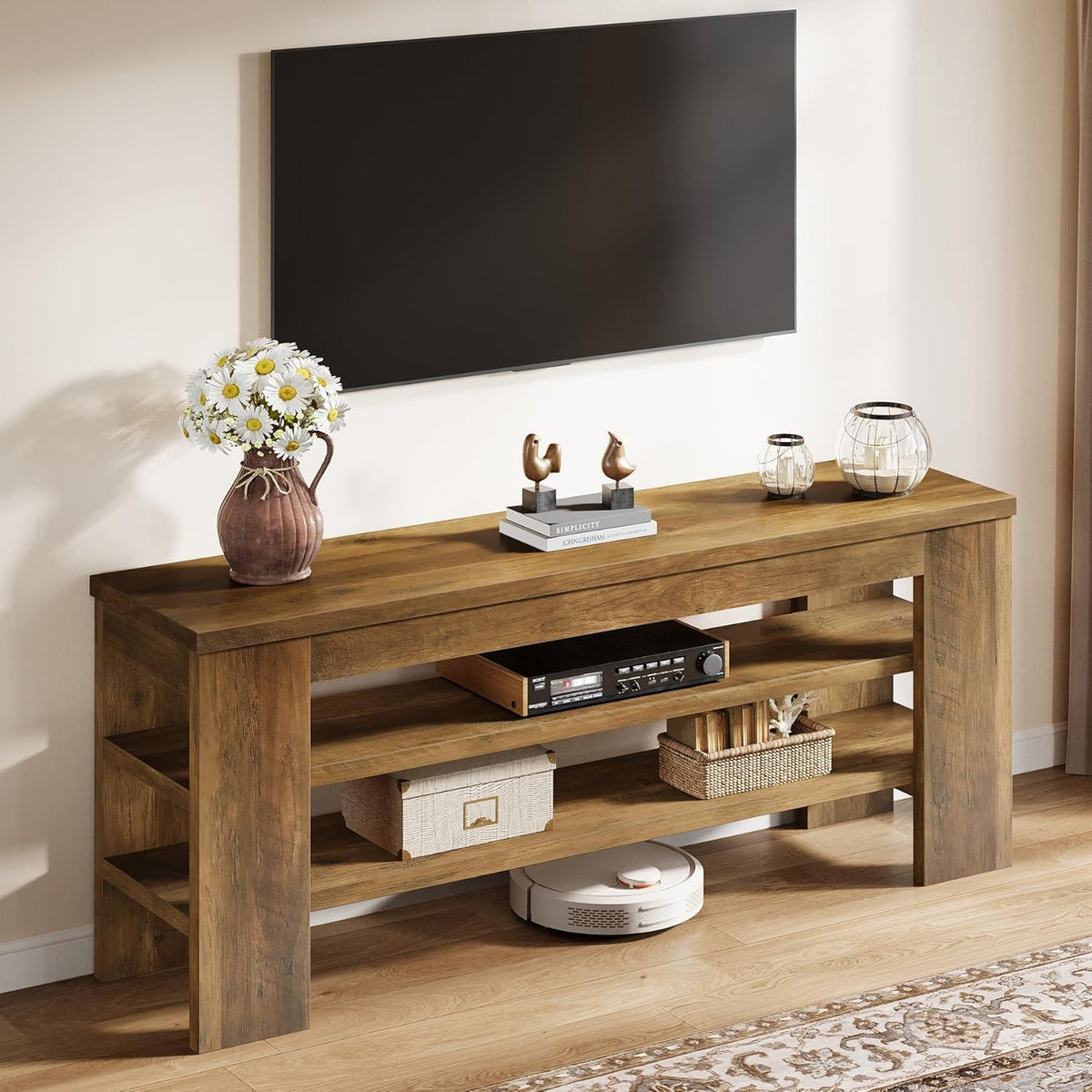 47" TV Stand with 3-Tier Open Storage Shelves L682
