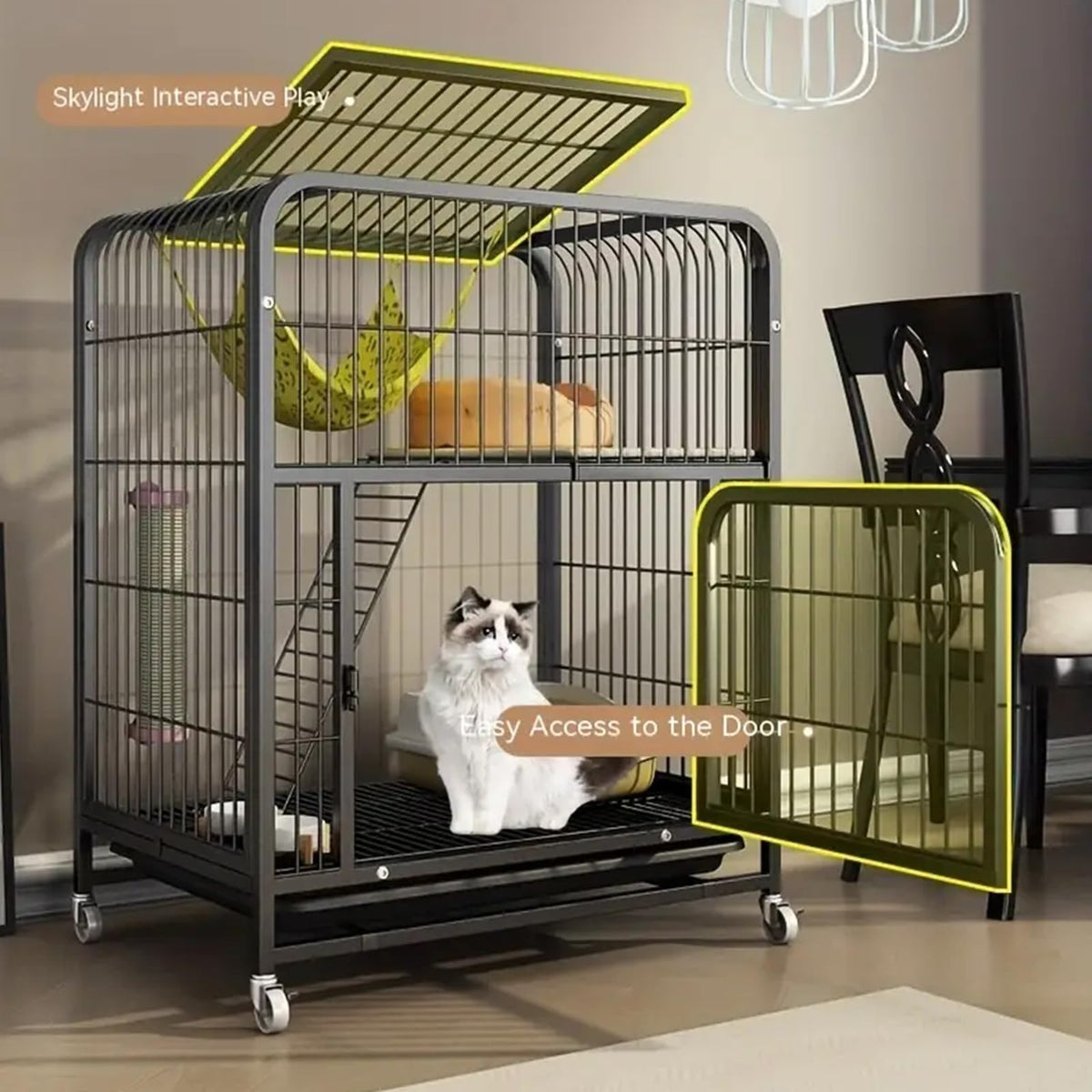 Pink 4 Tier Metal Cat Cage H37317