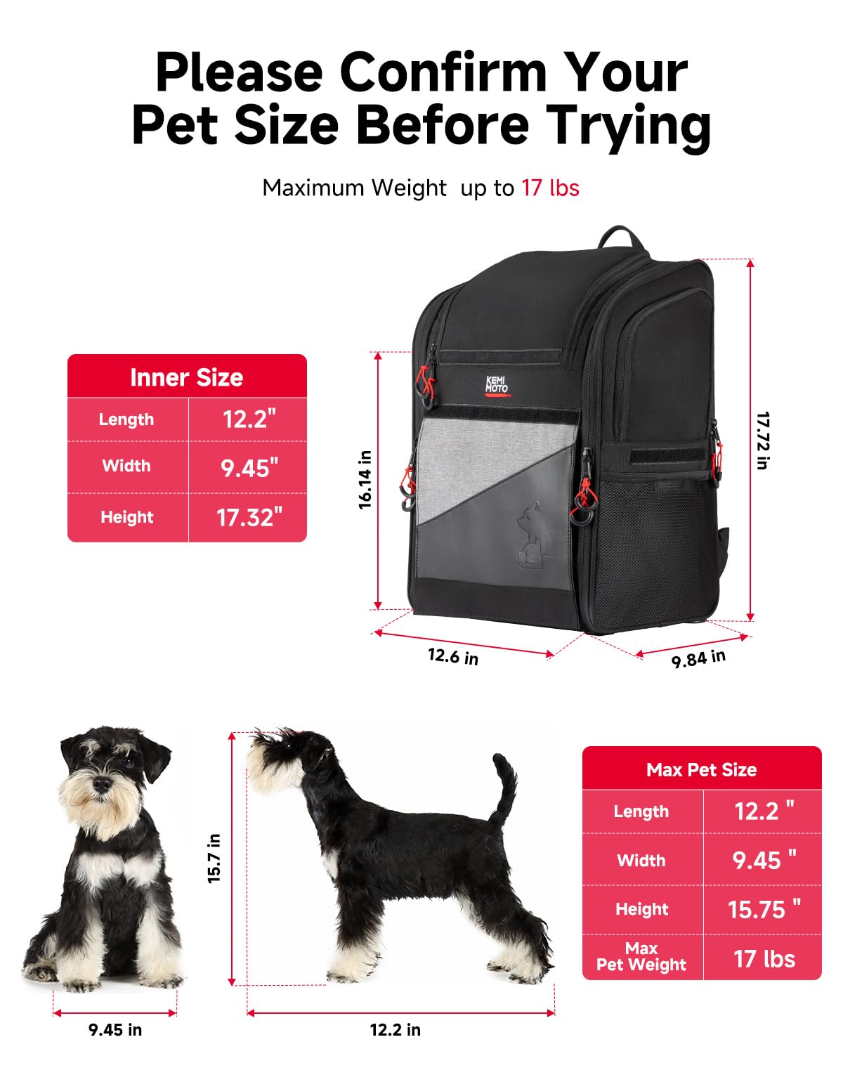 Expandable Motorcycle Dog Carrier E86164
