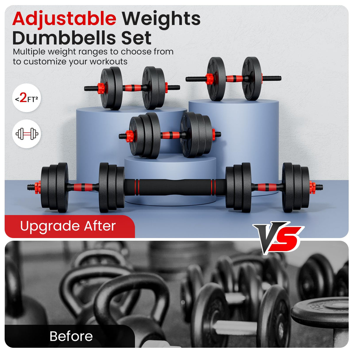 Adjustable 5-in-1 Dumbbell Set with Connector N501452
