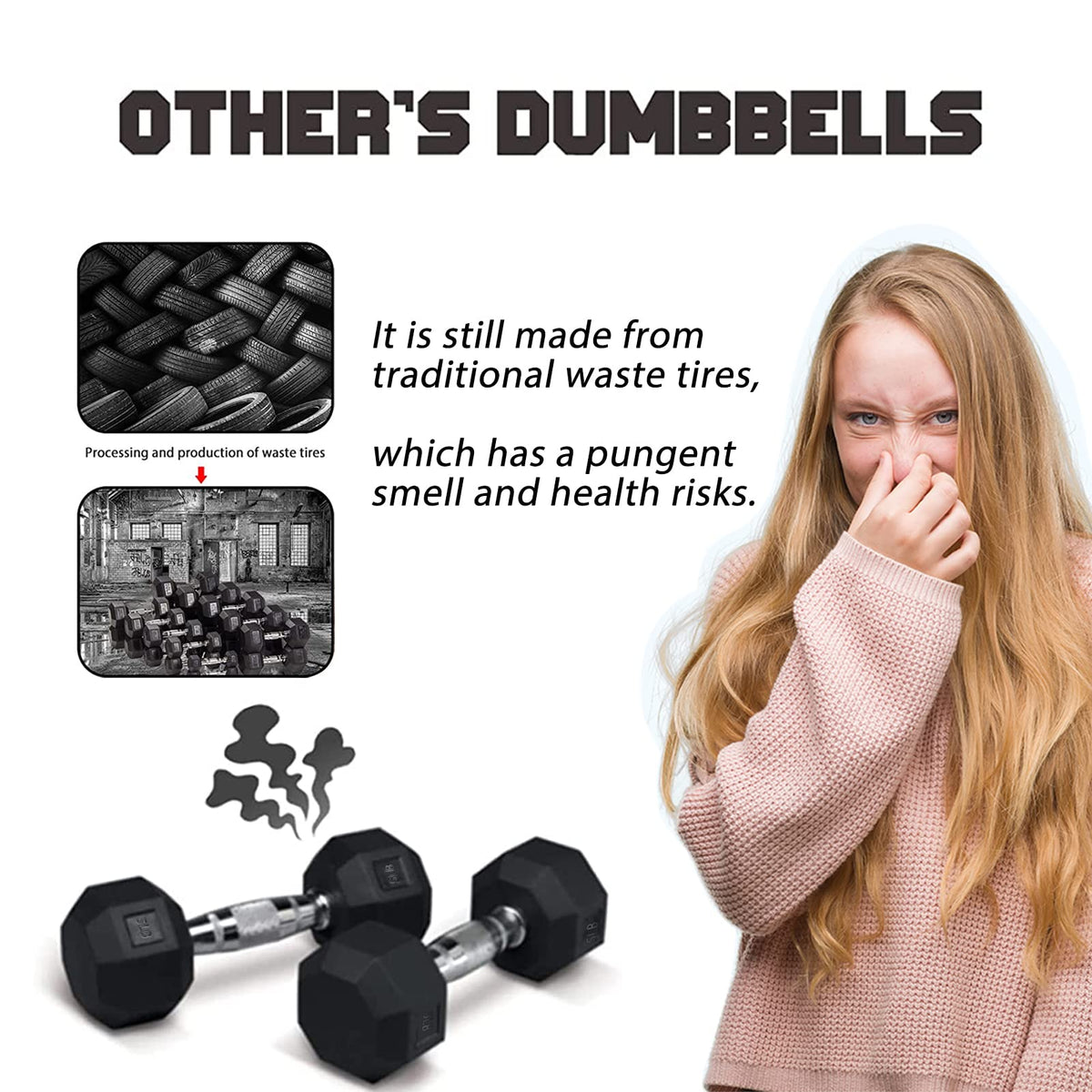 Set of 2 Rubber Dumbbell Weight H76827