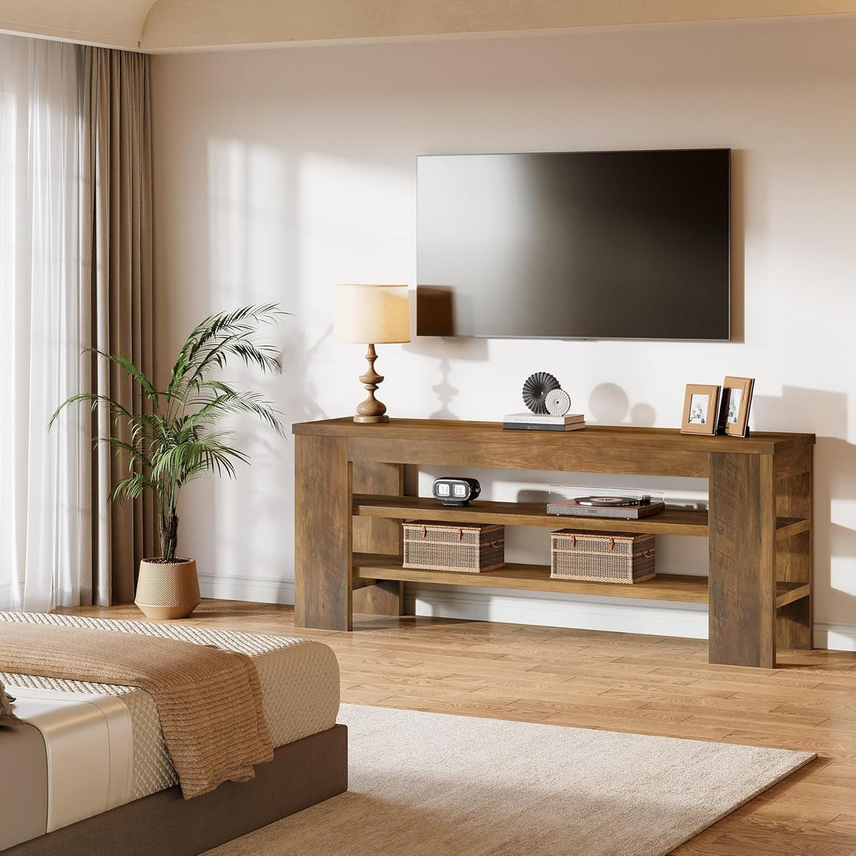 47" TV Stand with 3-Tier Open Storage Shelves L682