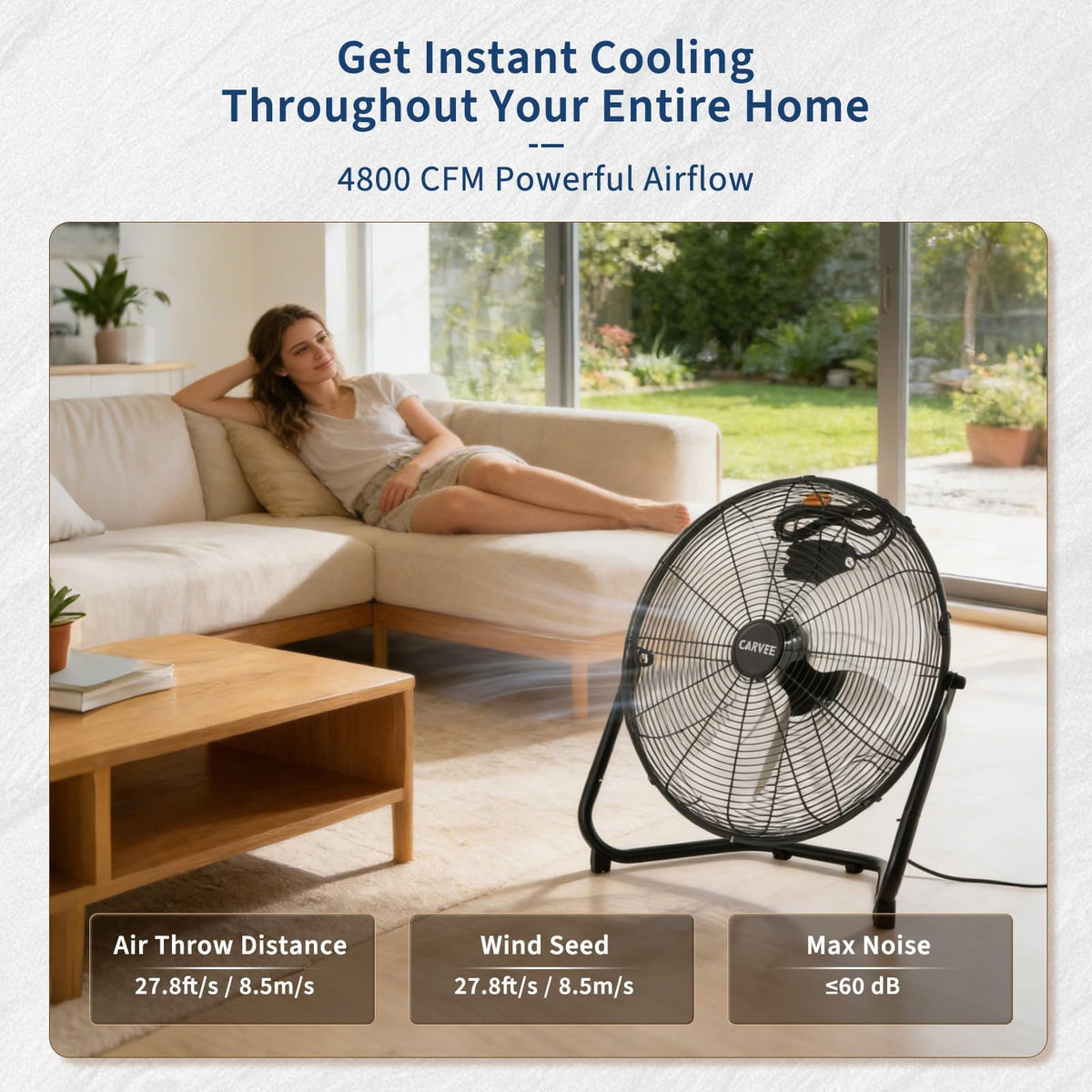 20 Inch 3 Speed High Velocity Industrial Floor Fan P957