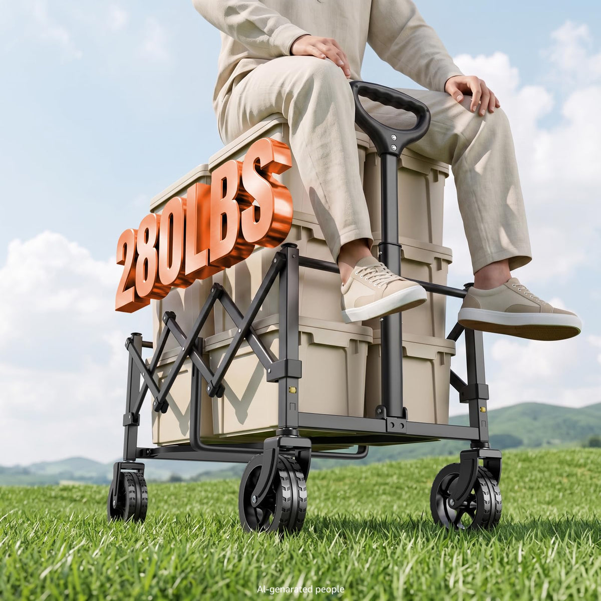 Collapsible Wagon Cart with Wheels L56267