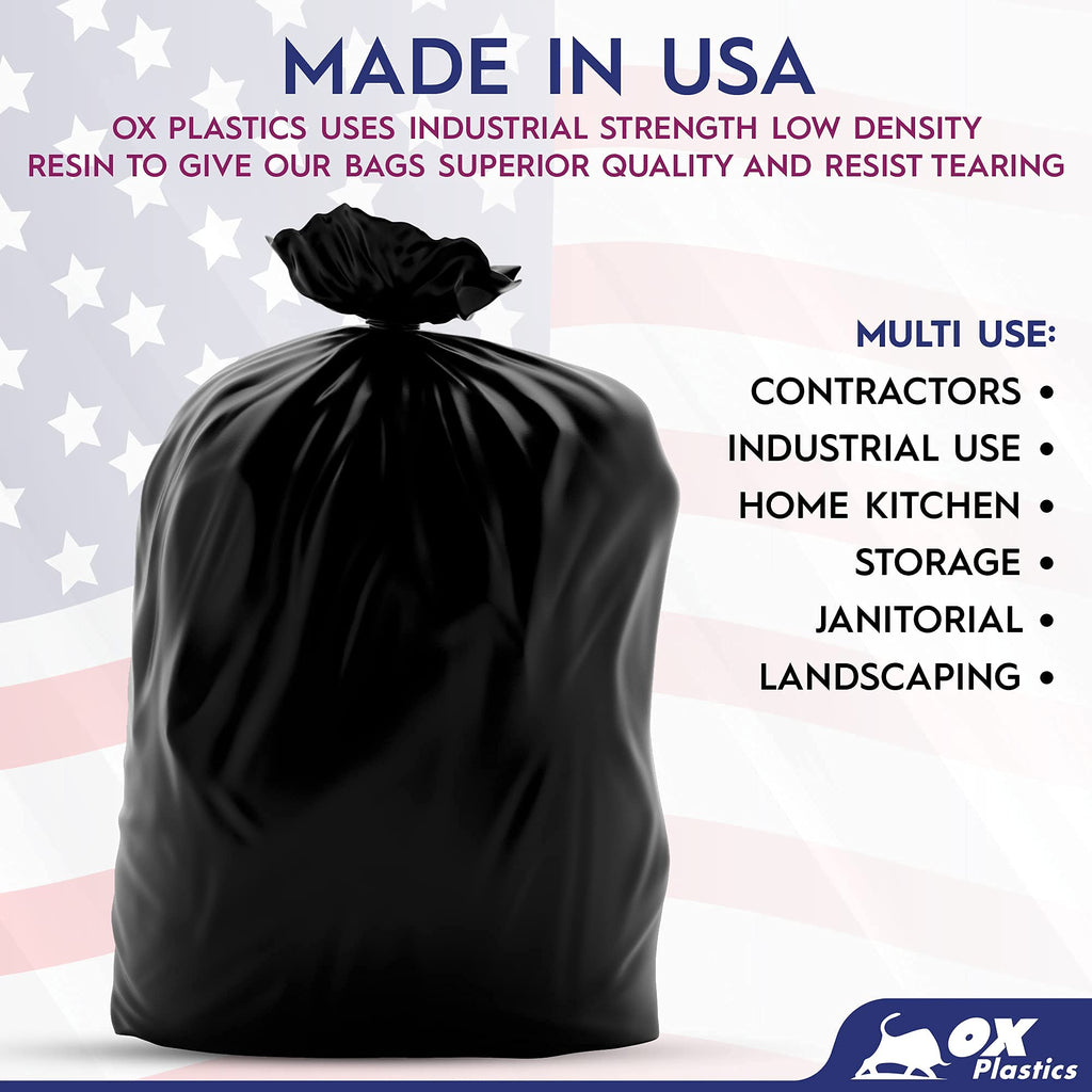 55 Gallon 2 MIL 100 Count Black Trash Bag Z23858