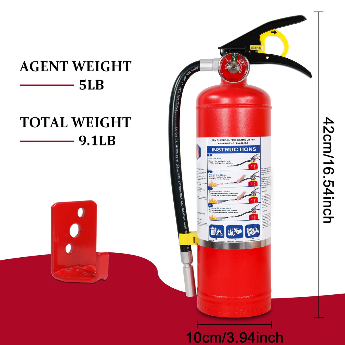 2-Pack 5 lb ABC Dry Chemical Fire Extinguishers U833749