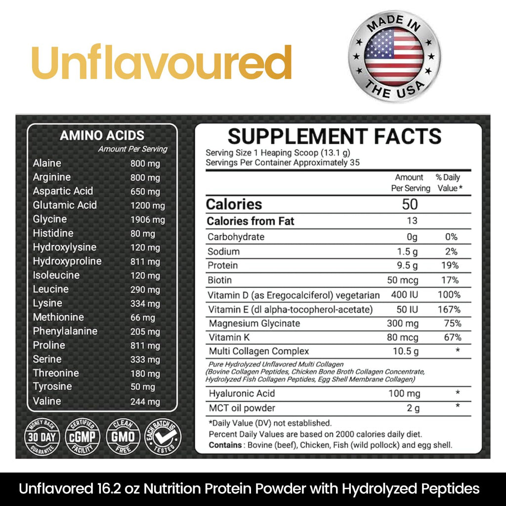 Multi Collagen Protein Powder 16.2 oz Pack of 6 Unflavored D939298