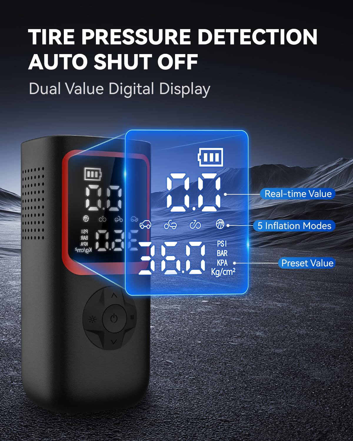 150PSI Portable Tire Inflator Air Pump Q2055