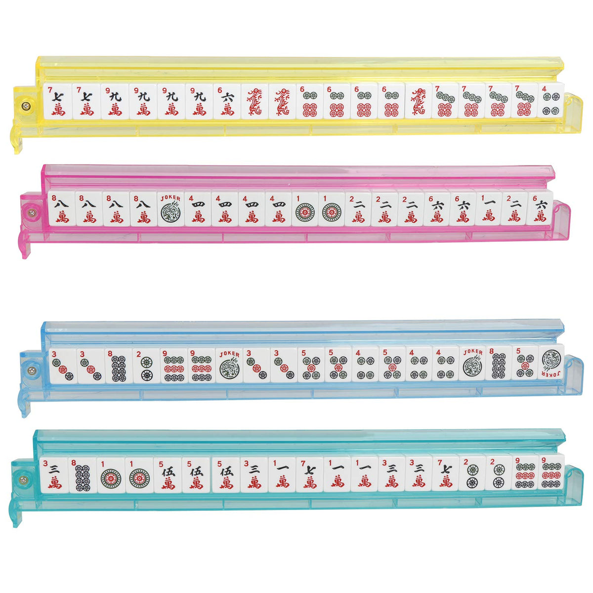 166 Tiles Mahjong Set with Racks Pushers Bag T143032
