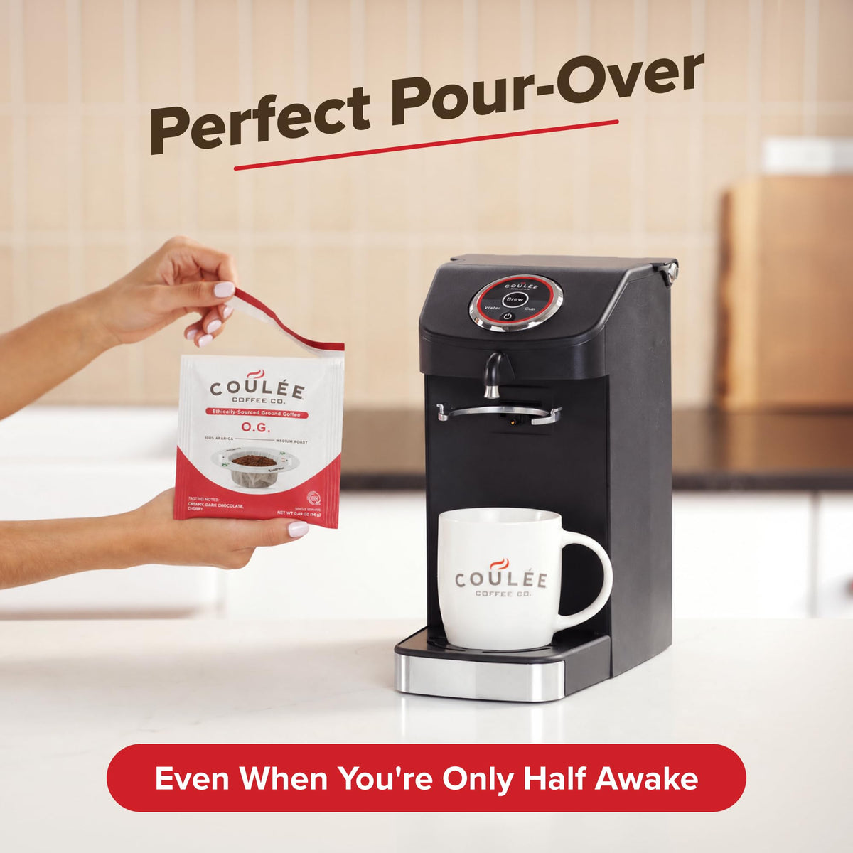 Single Serve Pour Over Coffee Maker Stainless Steel Black N4403