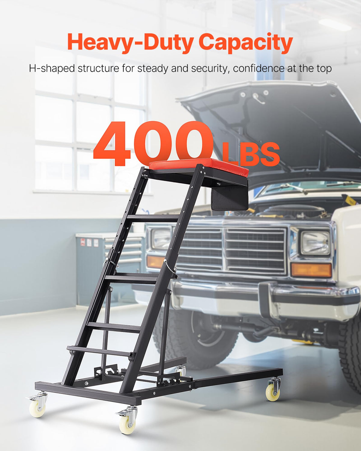 Padded Automotive Creeper with 4 Swivel Wheels L74357
