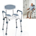 Height Adjustable Shower Chair with Padded Armrests X7241