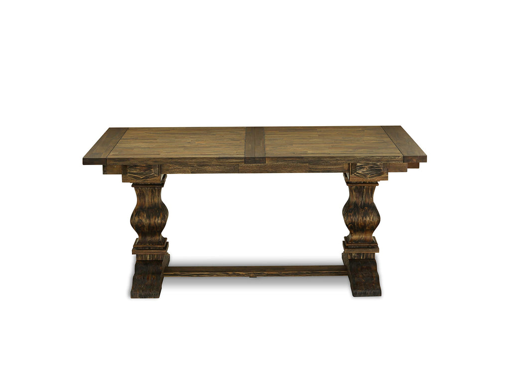 9 Piece Walnut Dining Table Set with 8 Grey Linen Chairs P5022