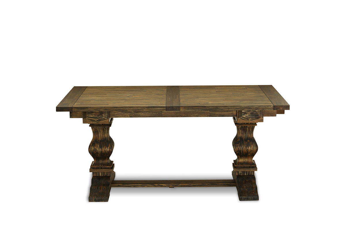 9 Piece Walnut Dining Table Set with 8 Grey Linen Chairs P5022