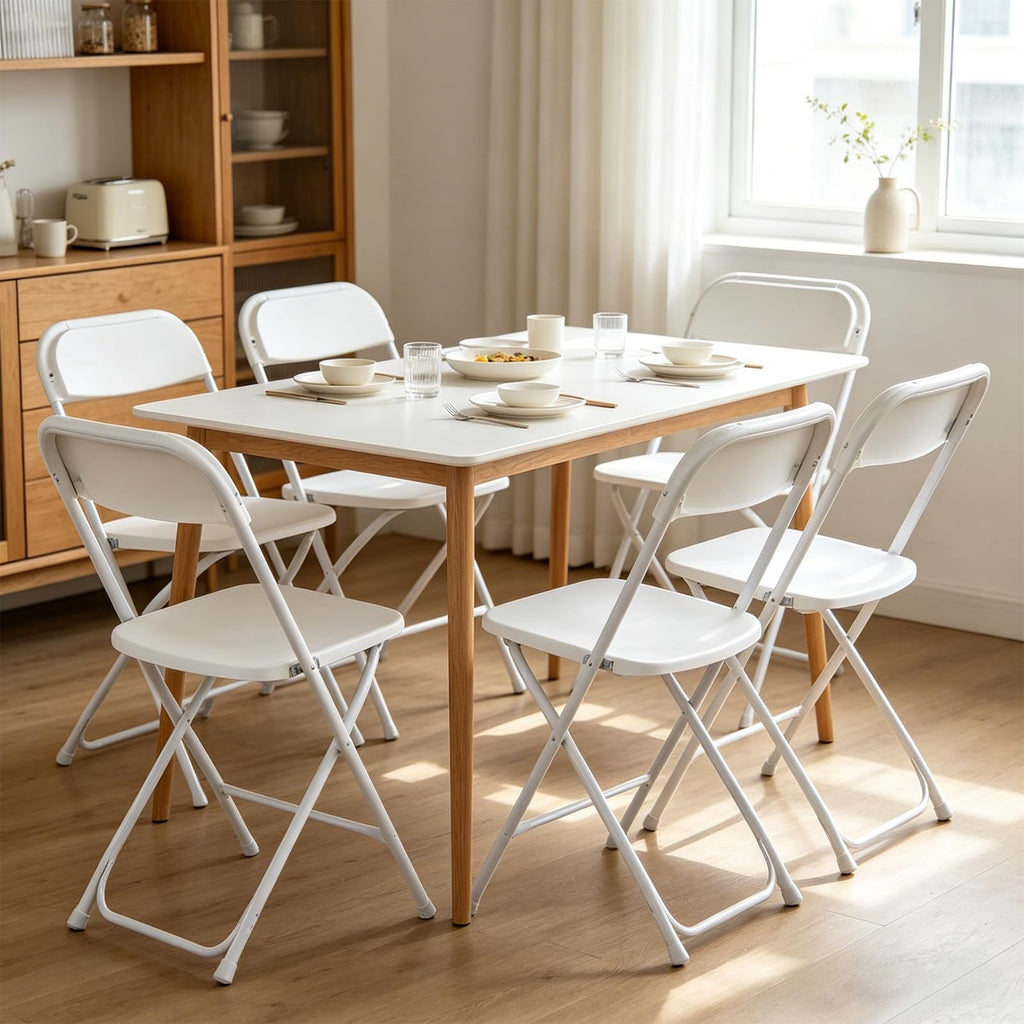White 10 Pack Folding Chairs with Steel Frame L6762
