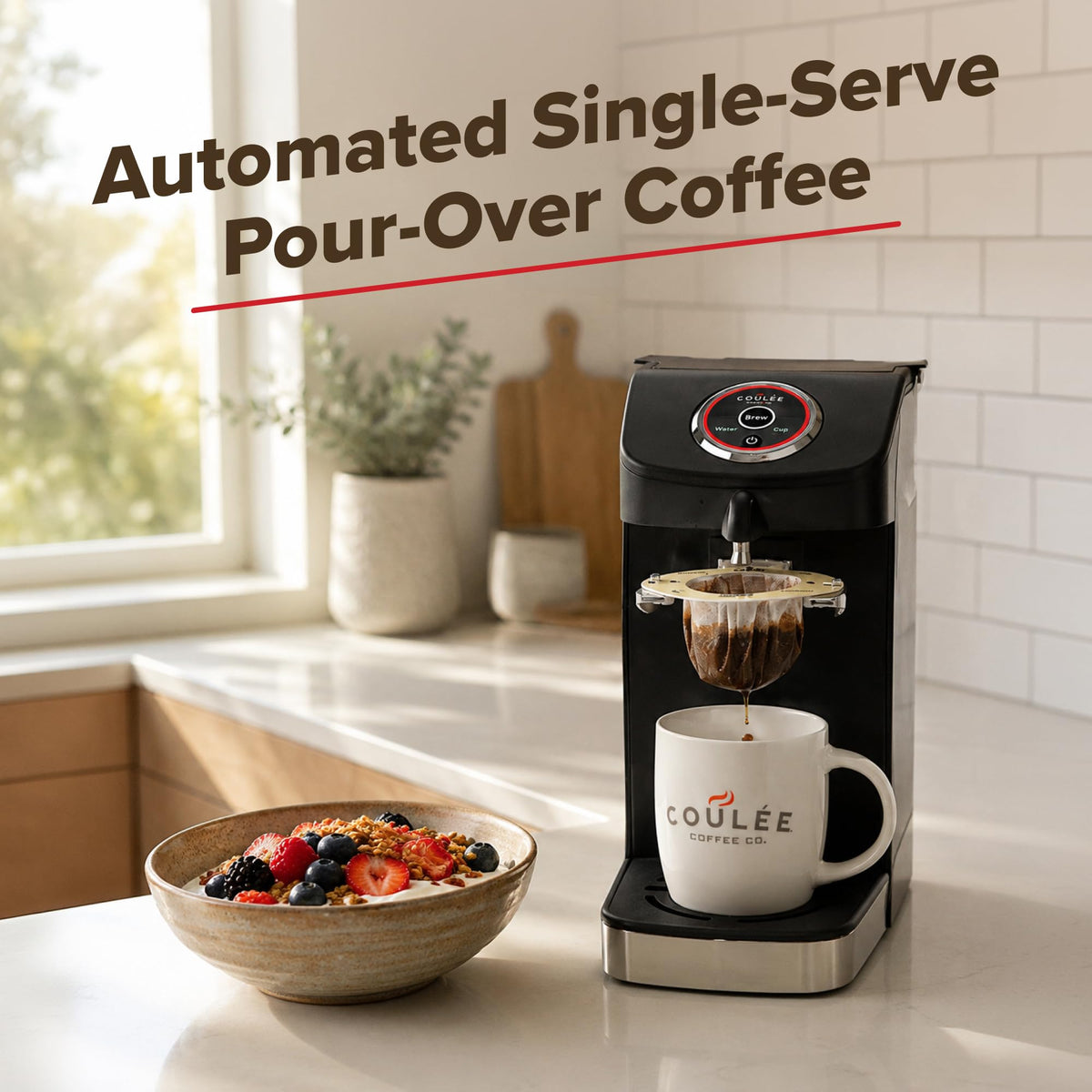 Single Serve Pour Over Coffee Maker Stainless Steel Black N4403