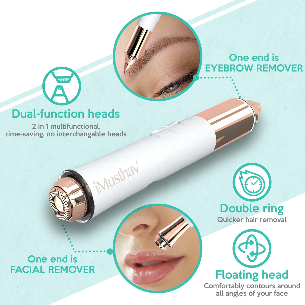 Facial Hair Removal for Women, 2-in-1 Face Hair Remover & Eyebrow Trimmer T197484