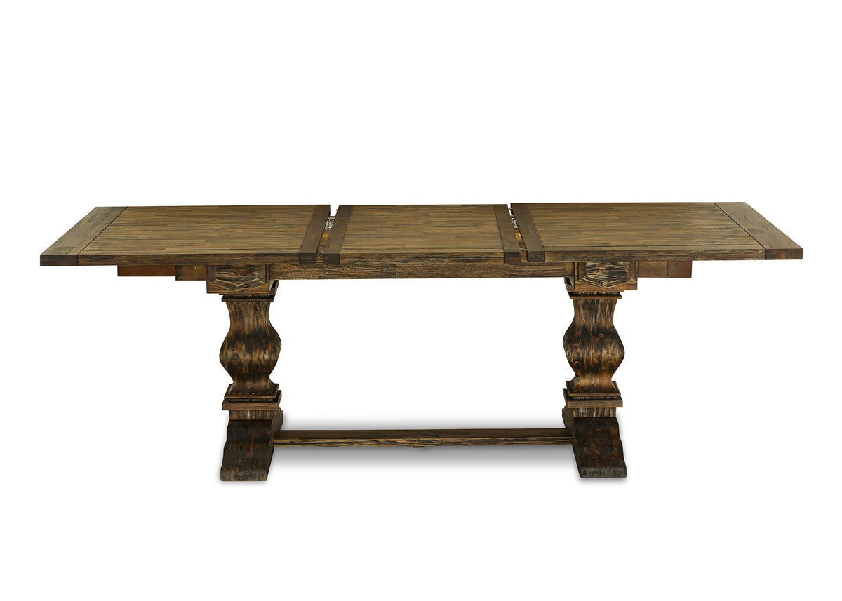 9 Piece Walnut Dining Table Set with 8 Grey Linen Chairs P5022