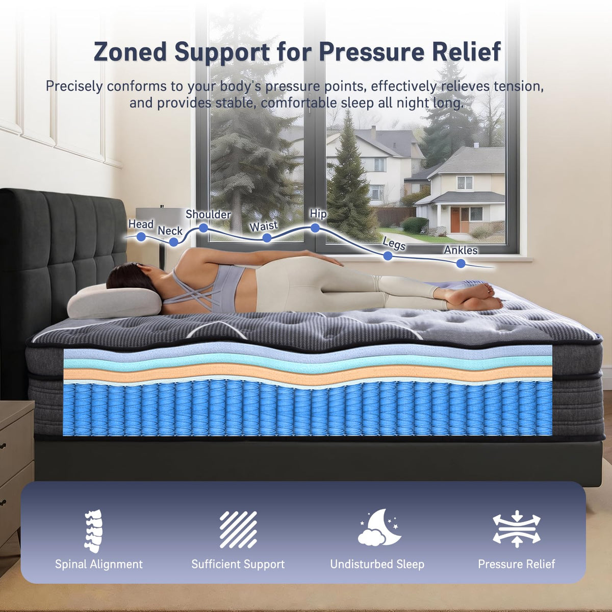 12 Inch Full Size Hybrid Mattress D4102