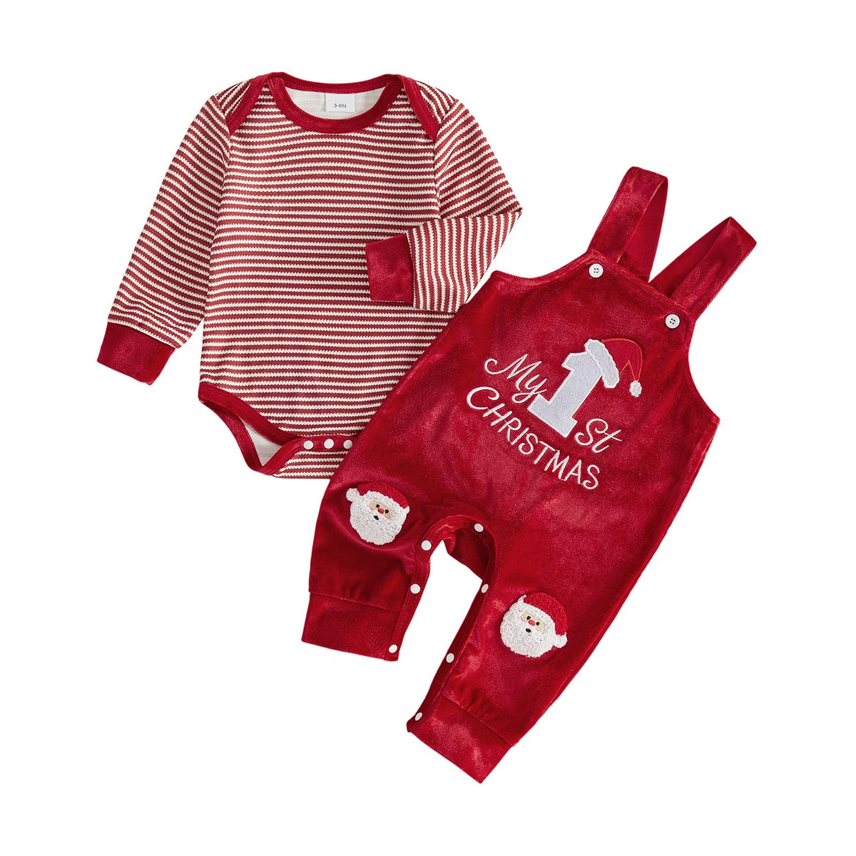 Christmas Baby Boy Outfit Romper Overalls Set A43740