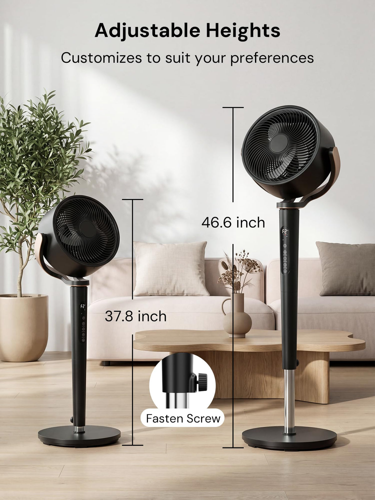 Black Adjustable Pedestal Fan with Oscillation I34314