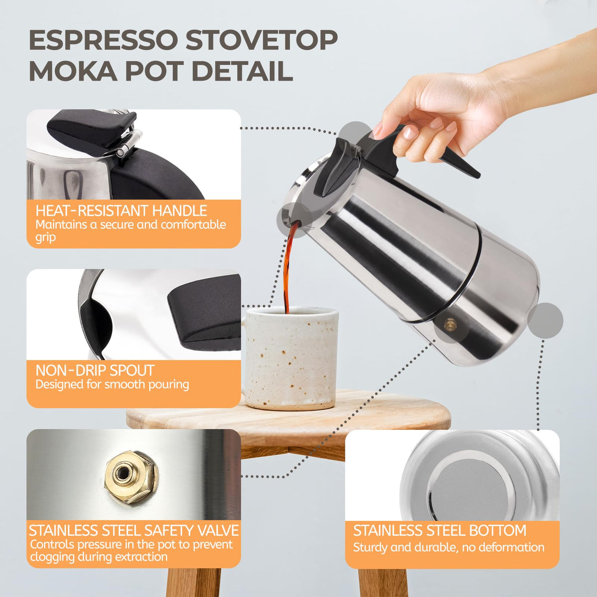 12 Cup Stainless Steel Moka Pot C84001