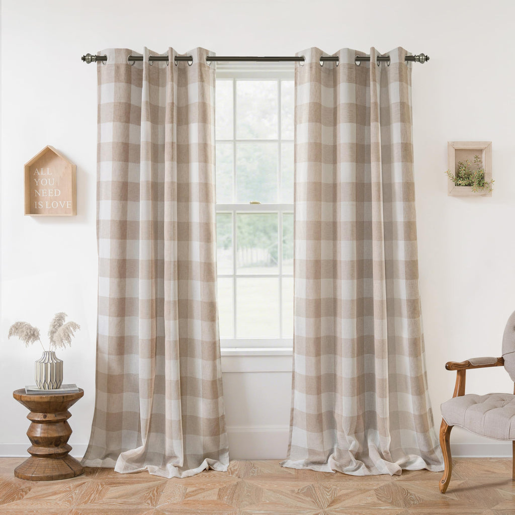 Buffalo Plaid Blackout Curtains 2 Panels L6266