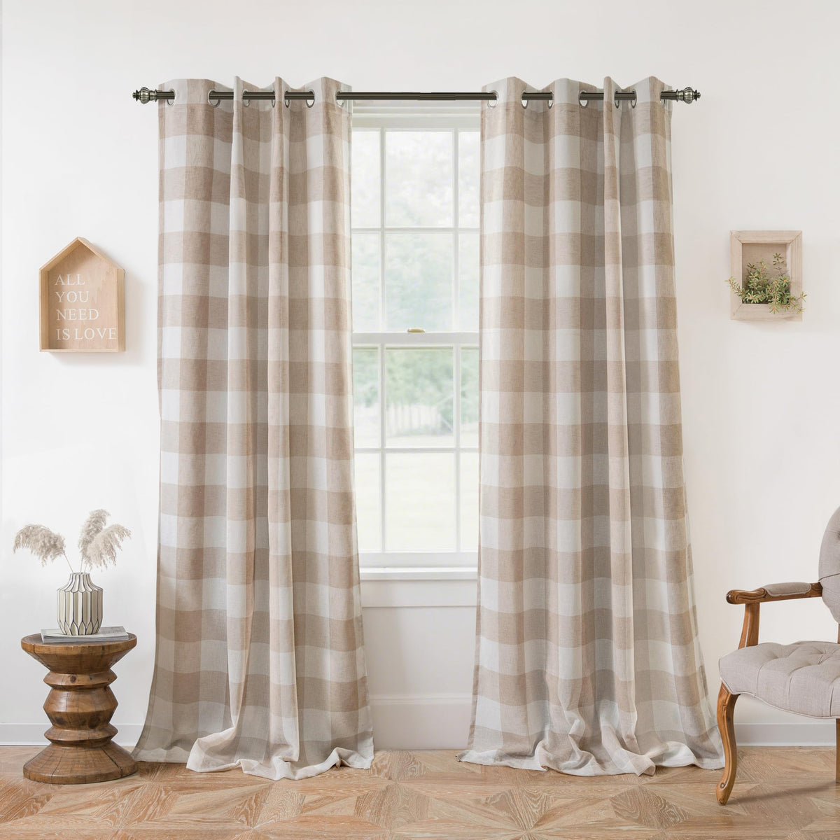 Buffalo Plaid Blackout Curtains 2 Panels L6266