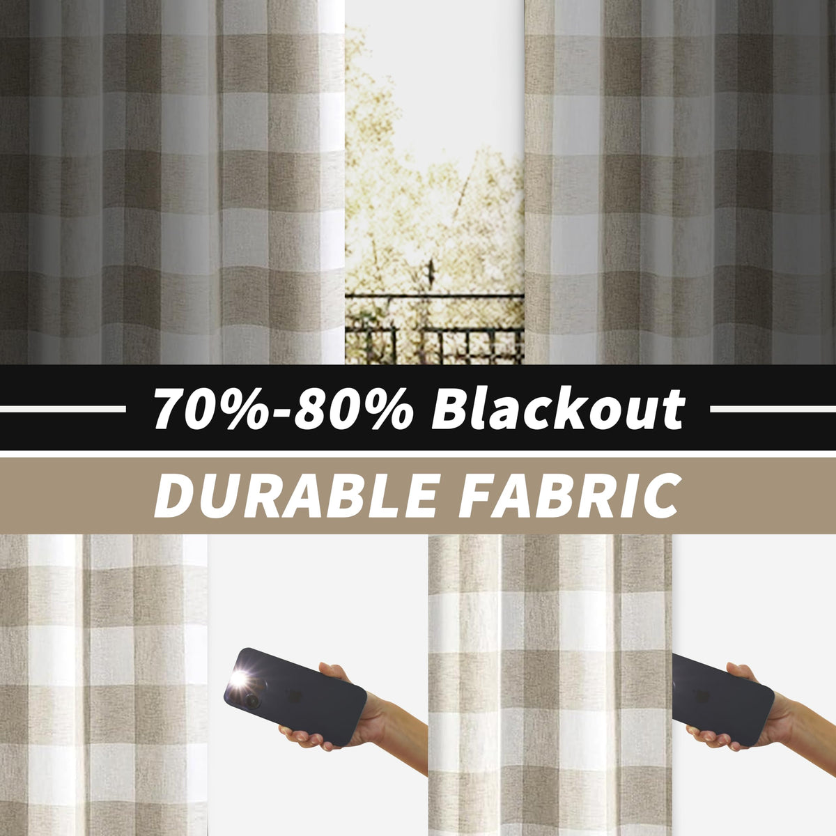 Buffalo Plaid Blackout Curtains 2 Panels L6266