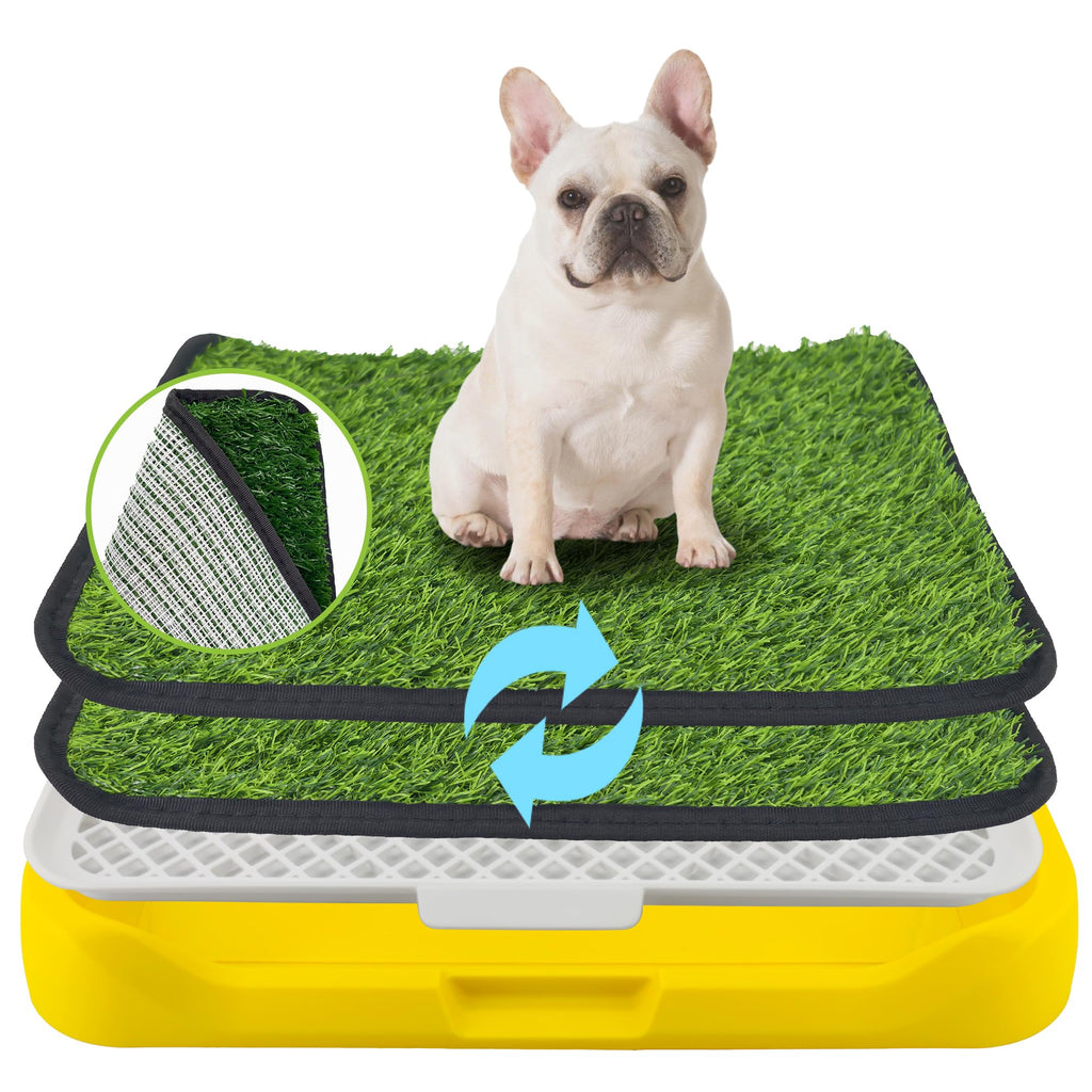 2Pack 18"x14" Artificial Dog Grass Potty Pad with Tray L117460