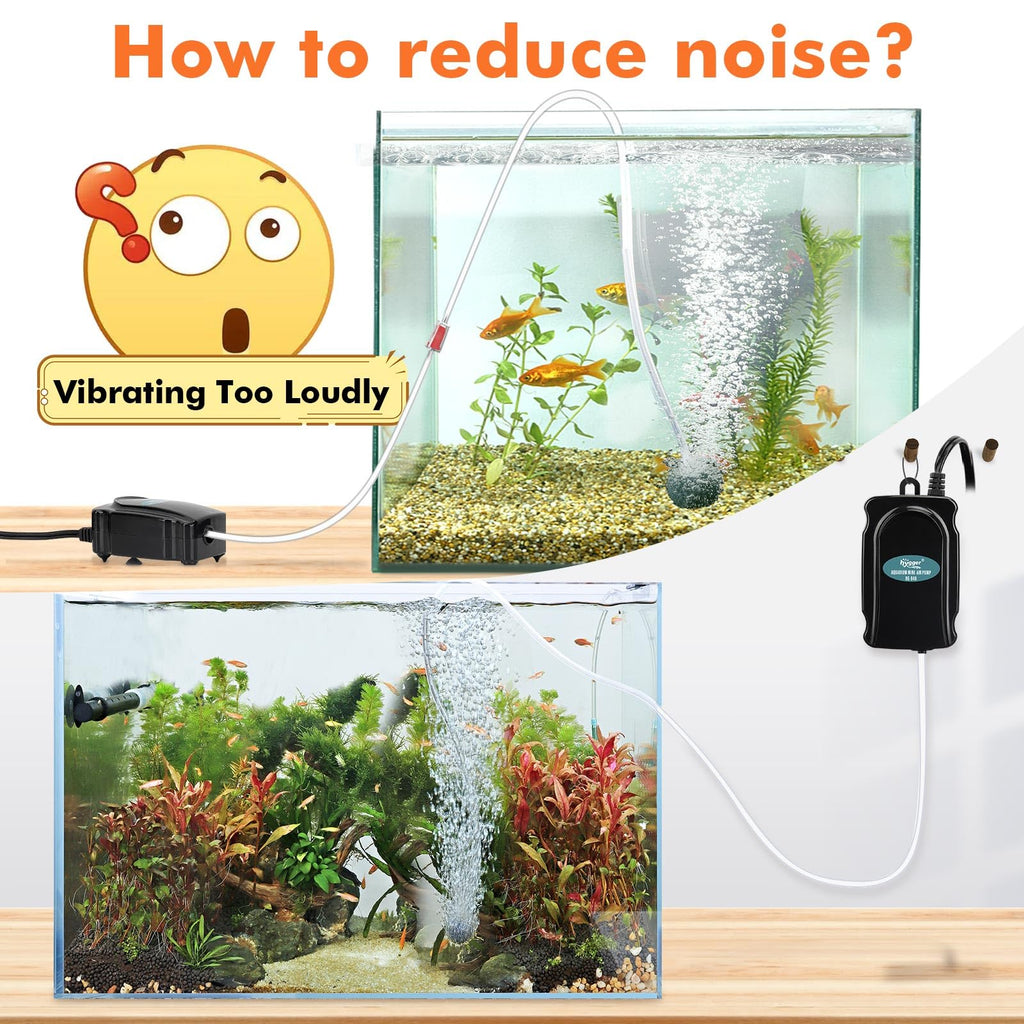 Mini Aquarium Air Pump Kit 1W for 2-20 Gallon Fish Tank with Air Tube Y30605