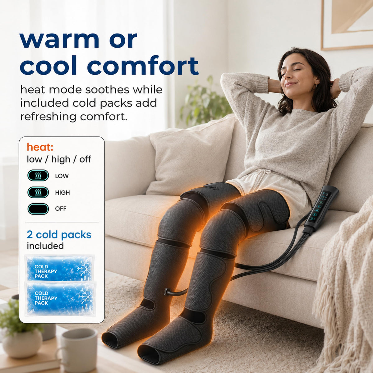Air Compression Leg Massager with Heat and Compression U2031
