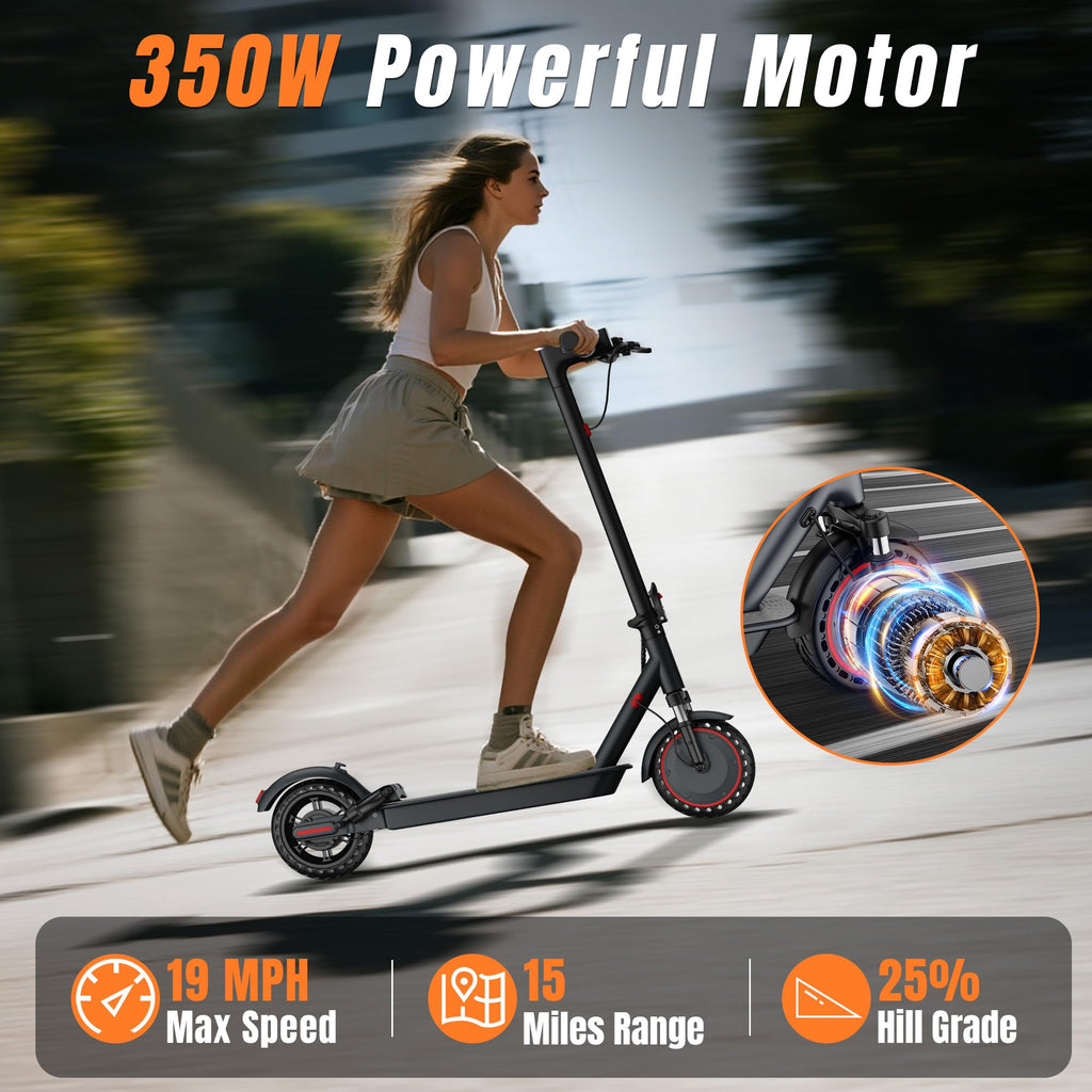 Electric Scooter with Dual Suspension, Solid Tires, Foldable Y493164