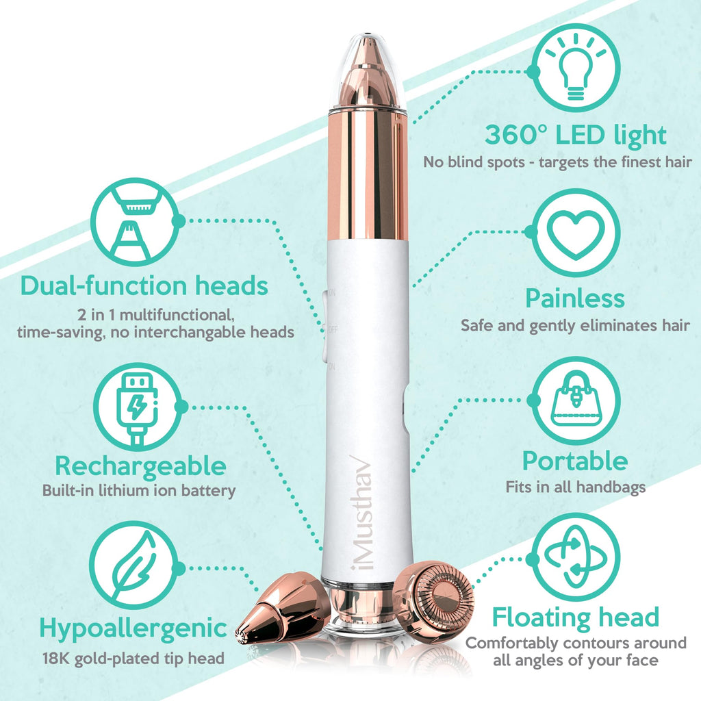 Facial Hair Removal for Women, 2-in-1 Face Hair Remover & Eyebrow Trimmer T197484