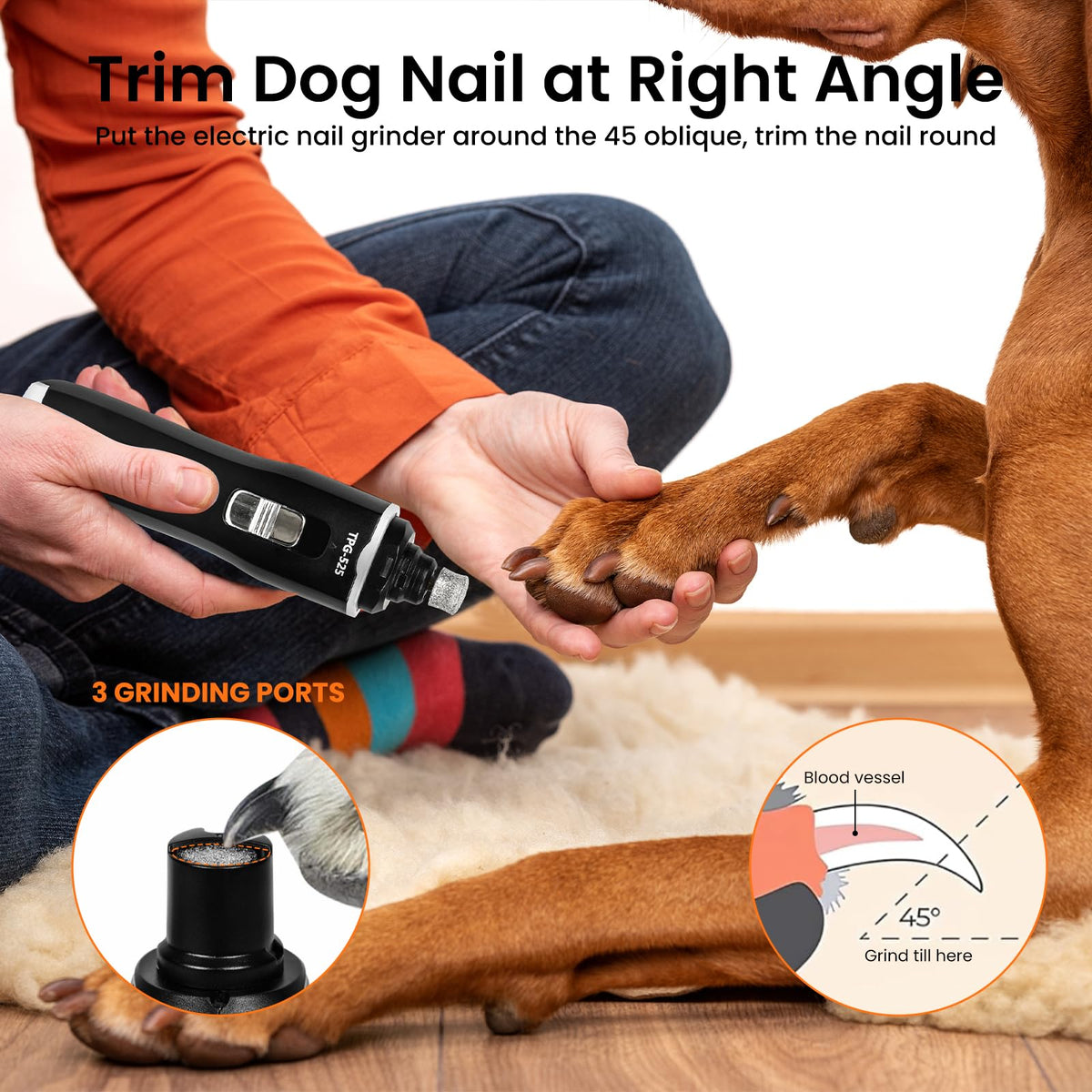 Rechargeable Electric Pet Nail Grinder J2580