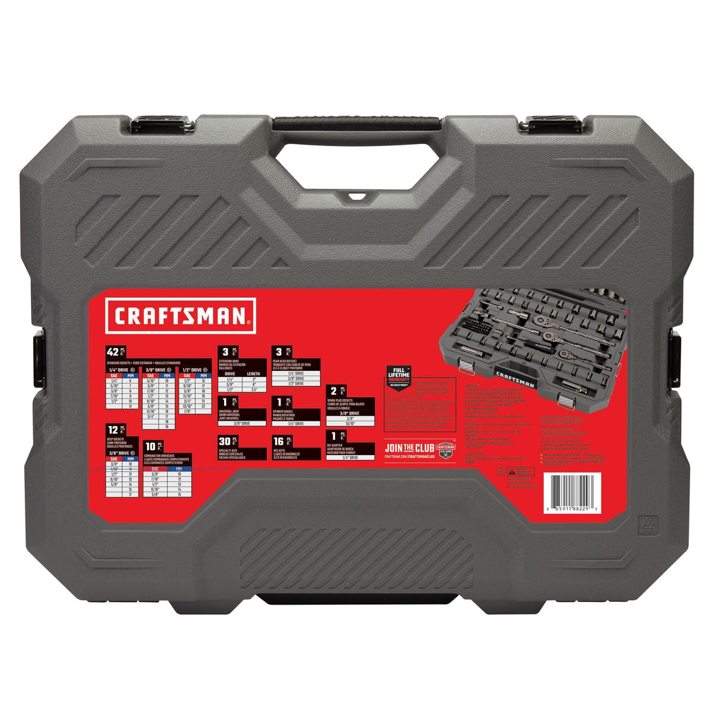 121-Piece Gunmetal Chrome Mechanics Tool Set with Hard Case U966793