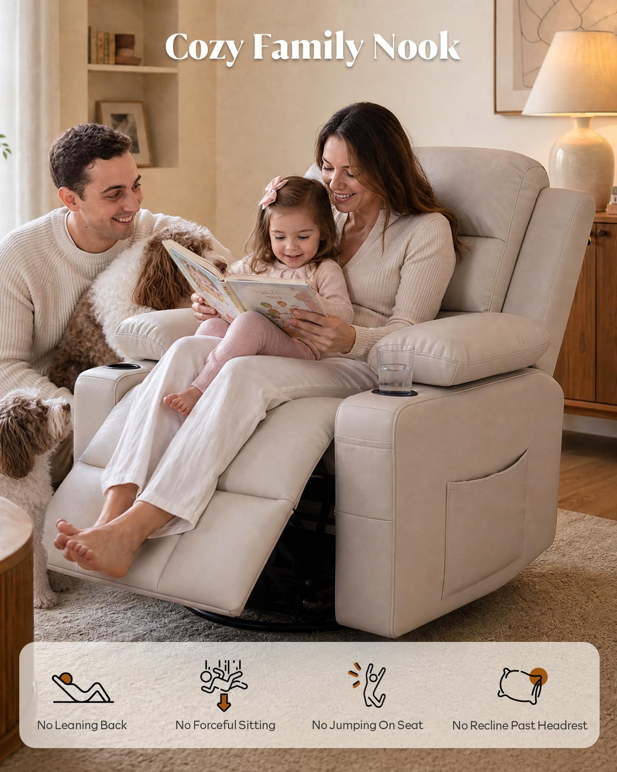 Power Swivel Recliner Chair with Motorized Adjustable Armrests Q343286