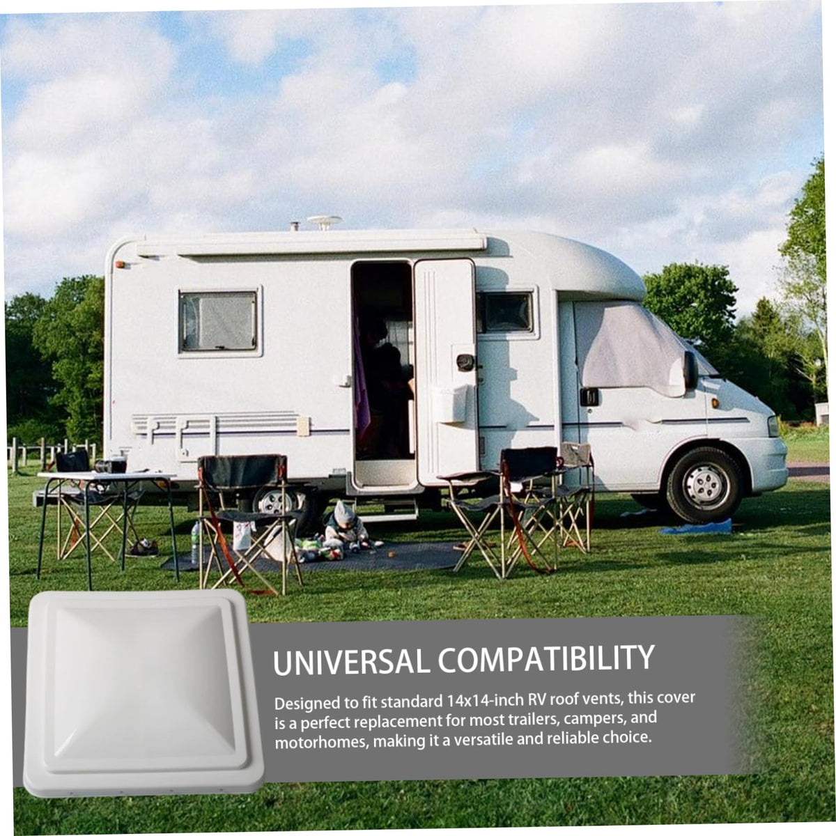 14 Inch White Weather-Resistant Plastic RV Vent Cover O11891