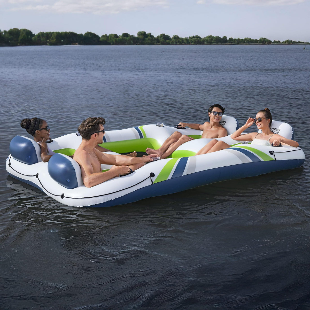 4 Person Inflatable Lounger with Cup Holders U4170