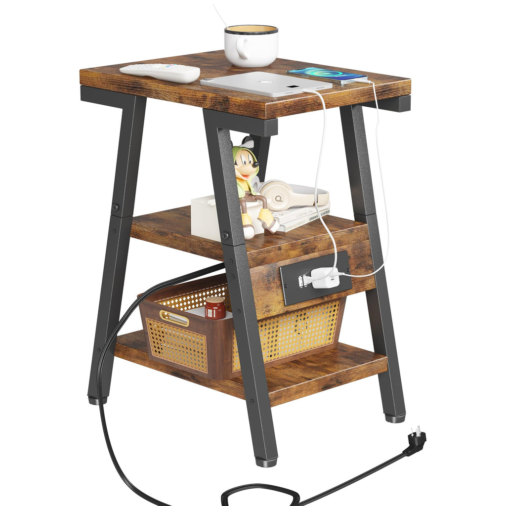 3-Tier Side Table with Charging Station E8785