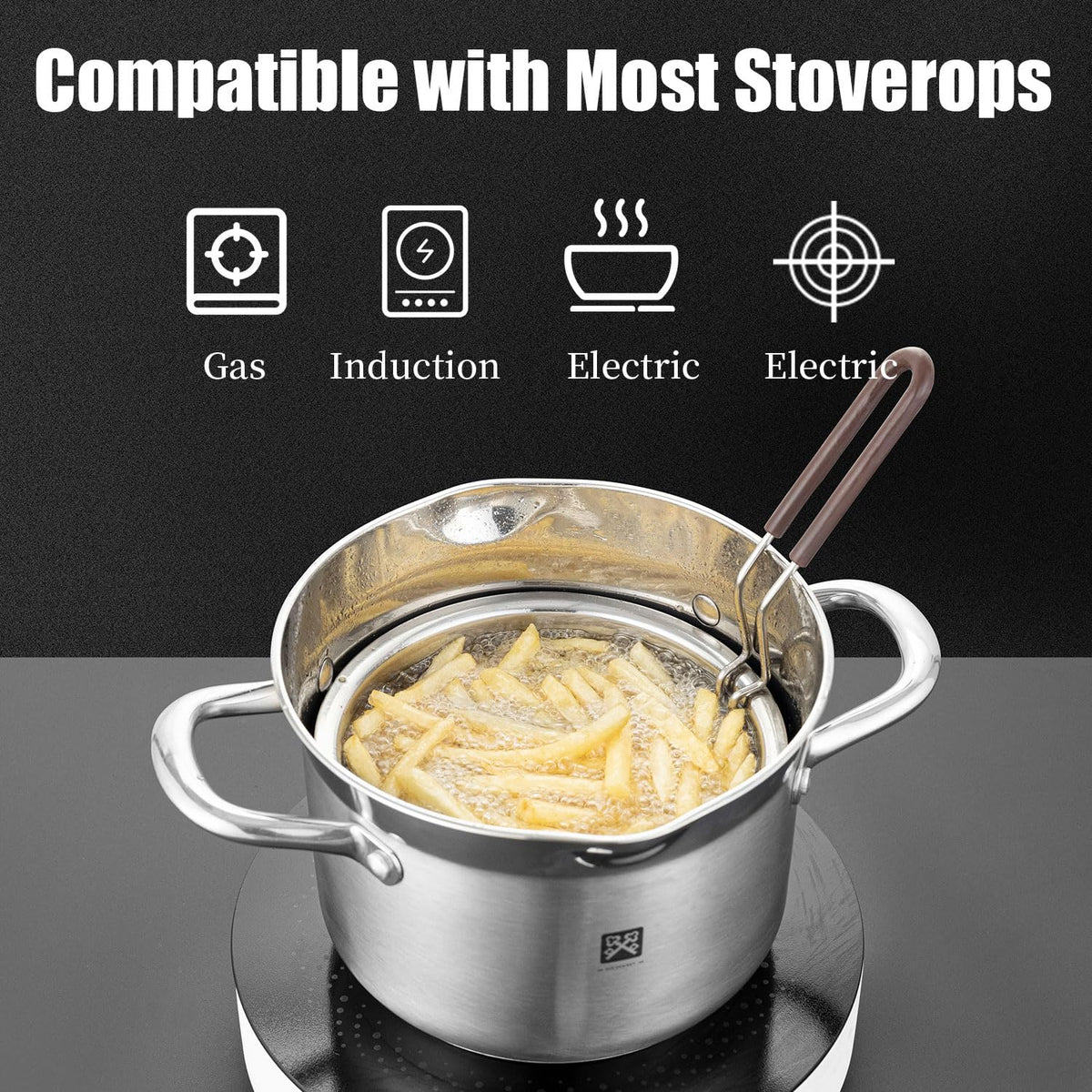 4.0L Deep Fryer Pot with Basket and Lid T360