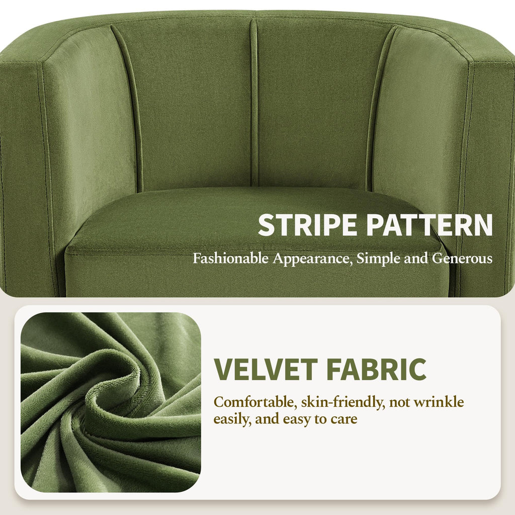 Barrel Accent Chairs Set of 2 Olive Green V82853