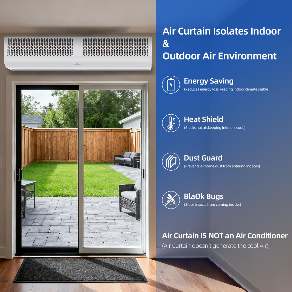 36'' Wall-Mounted 2-Speed Air Curtain V4002