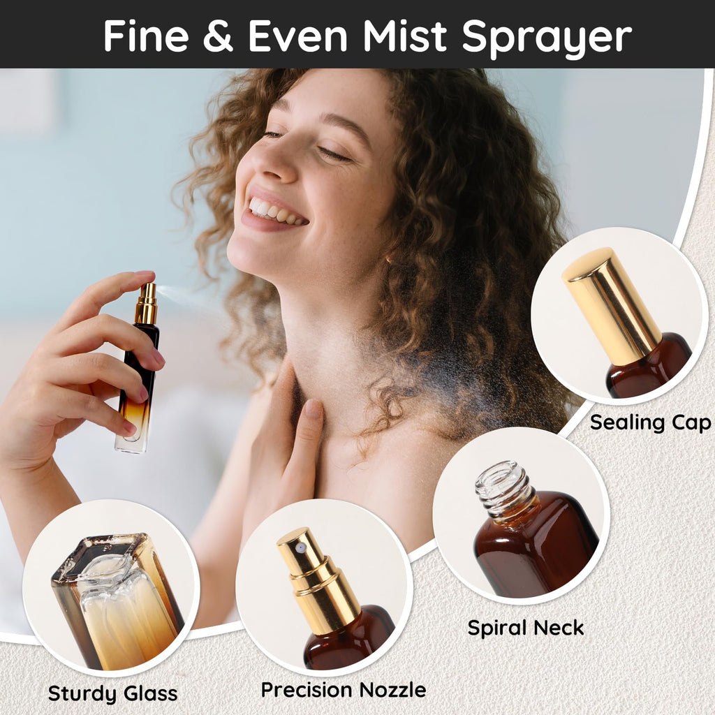 0.5oz 2pcs Empty Glass Perfume Atomizer Spray Bottles T3319
