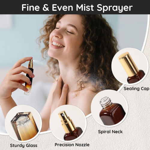 0.5oz 2pcs Empty Glass Perfume Atomizer Spray Bottles T3319