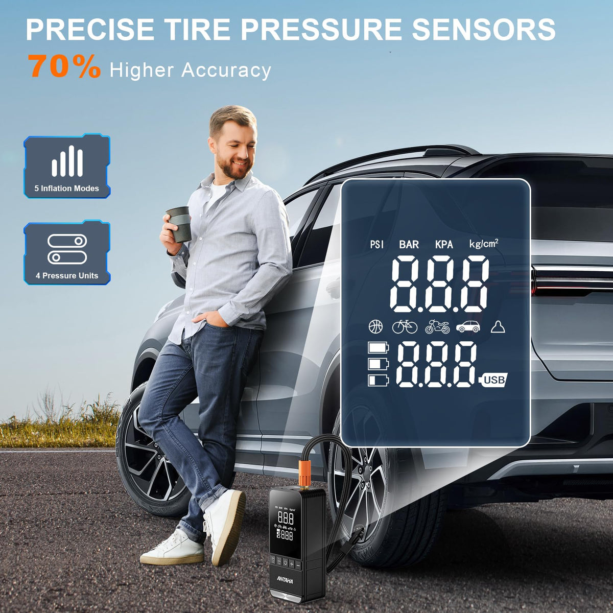 Portable Air Compressor 150 PSI Cordless Tire Inflator D132537