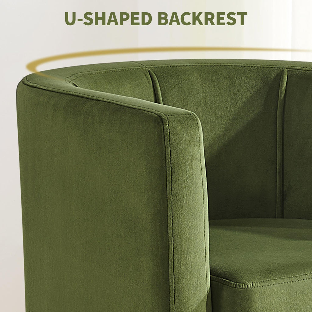 Barrel Accent Chairs Set of 2 Olive Green V82853
