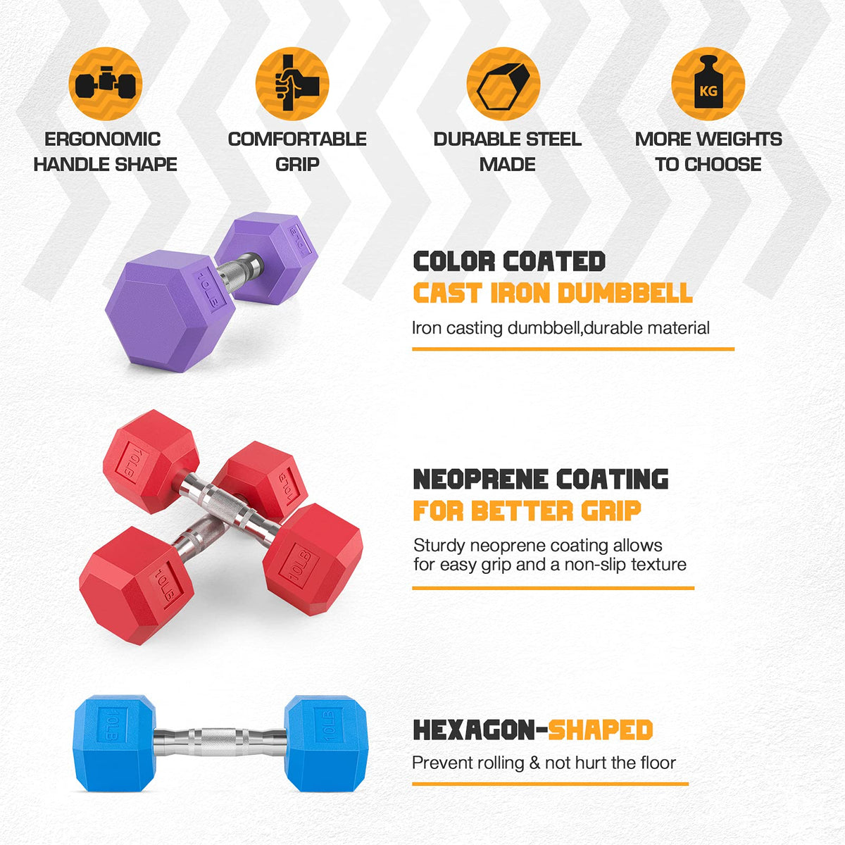 Set of 2 Rubber Dumbbell Weight H76827