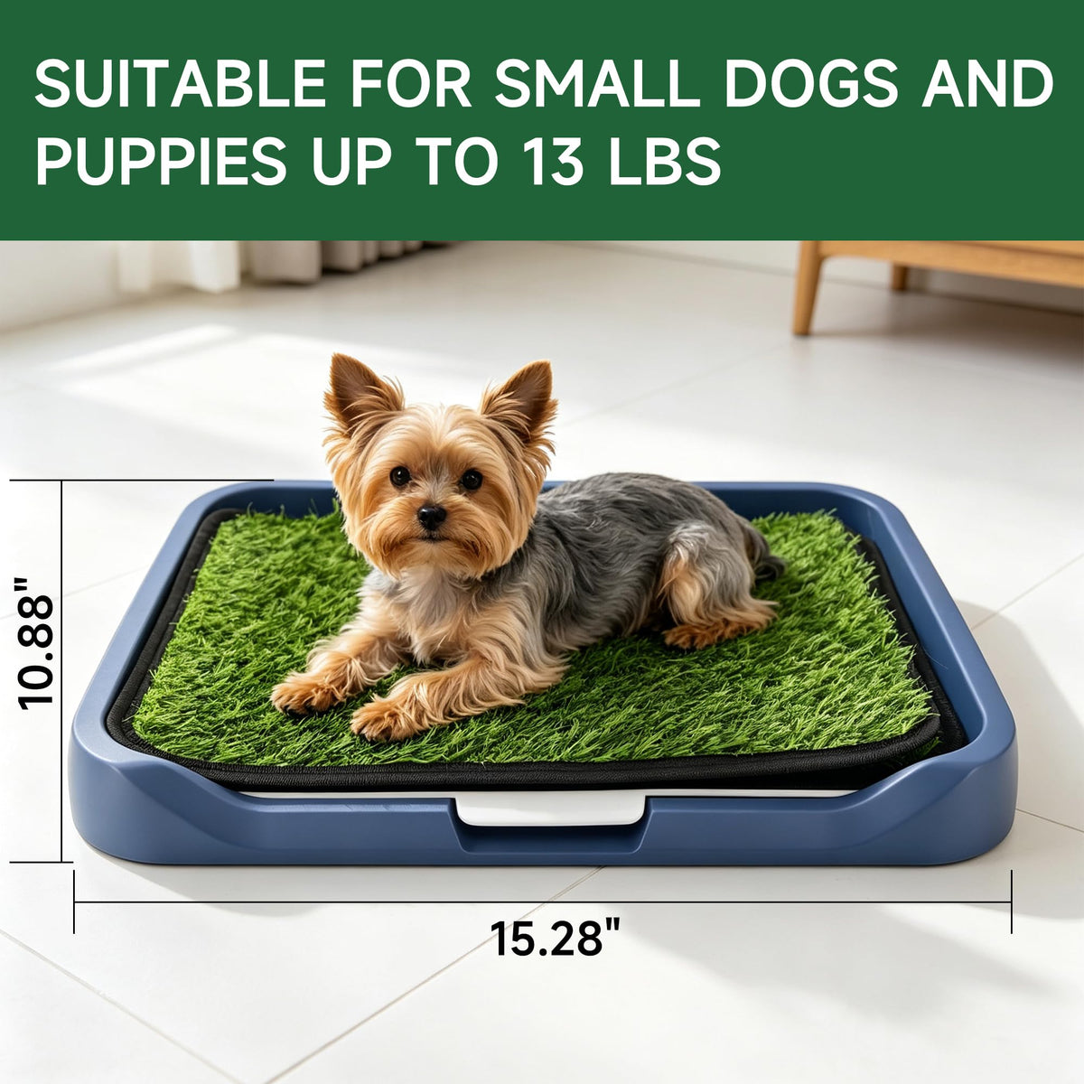2Pack 18"x14" Artificial Dog Grass Potty Pad with Tray L117460
