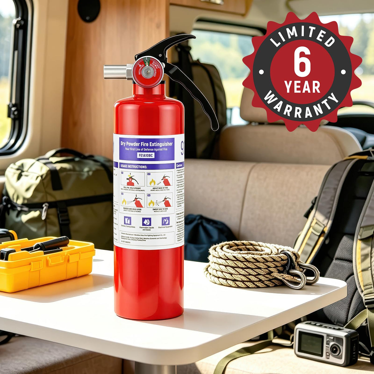 2 Pack 2.5LB ABC Dry Powder Fire Extinguisher J601